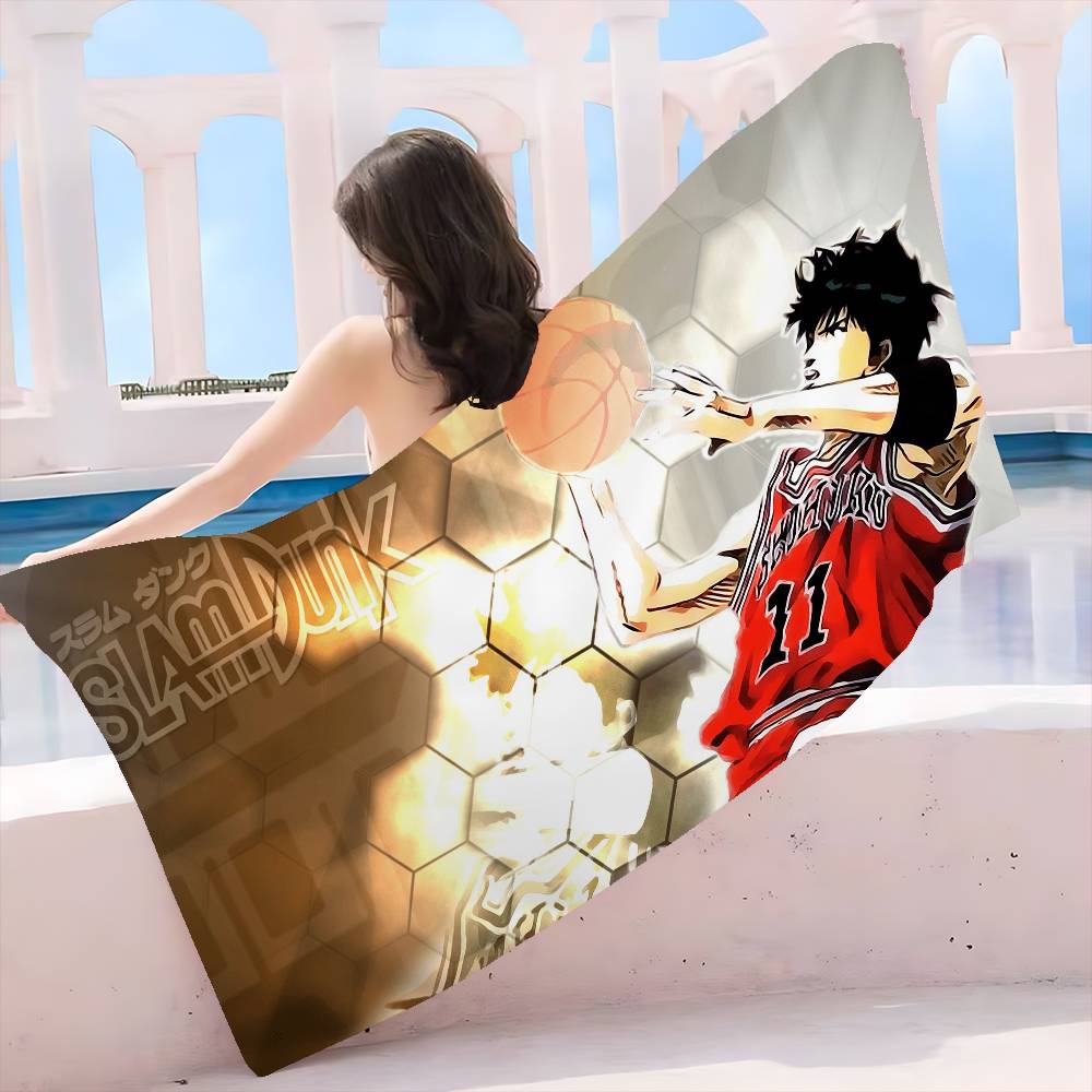 Japanese Cartoon S-Slam D-Dunk Bath Towel Microfiber Soft Water Absorbing Breathable For Girl Kids Decorative Beach Towel