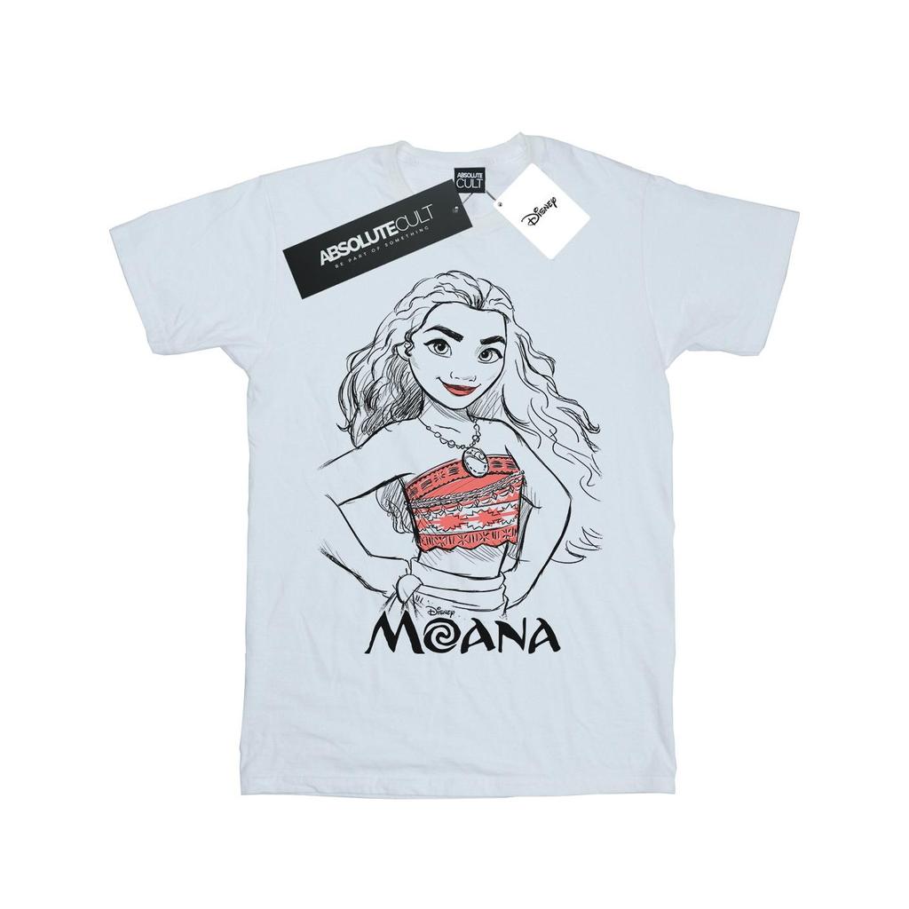 Disney Хлопковая футболка с рисунком Моаны для девочек