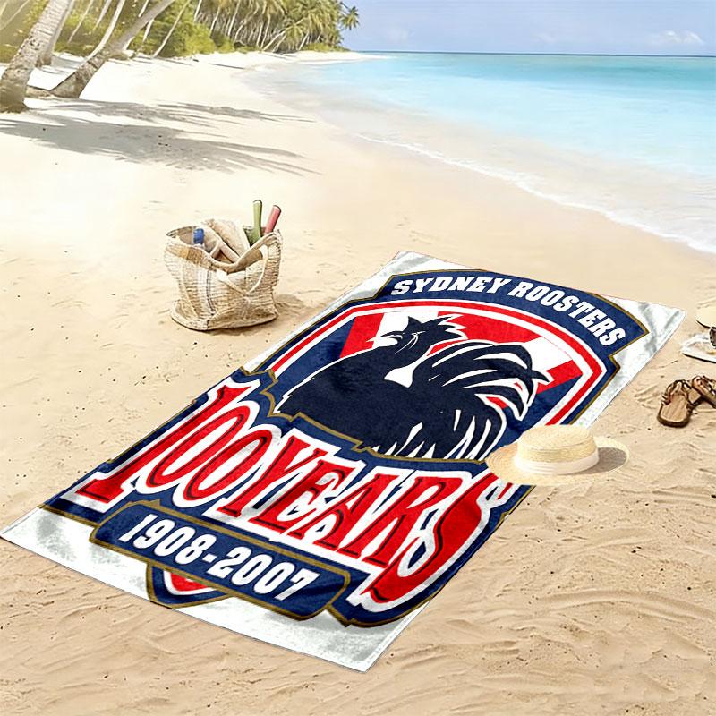 Sydney Roosters Pride Print Beach Towel, Large Soft Quick Dry Towel for Beach Camping Swimming