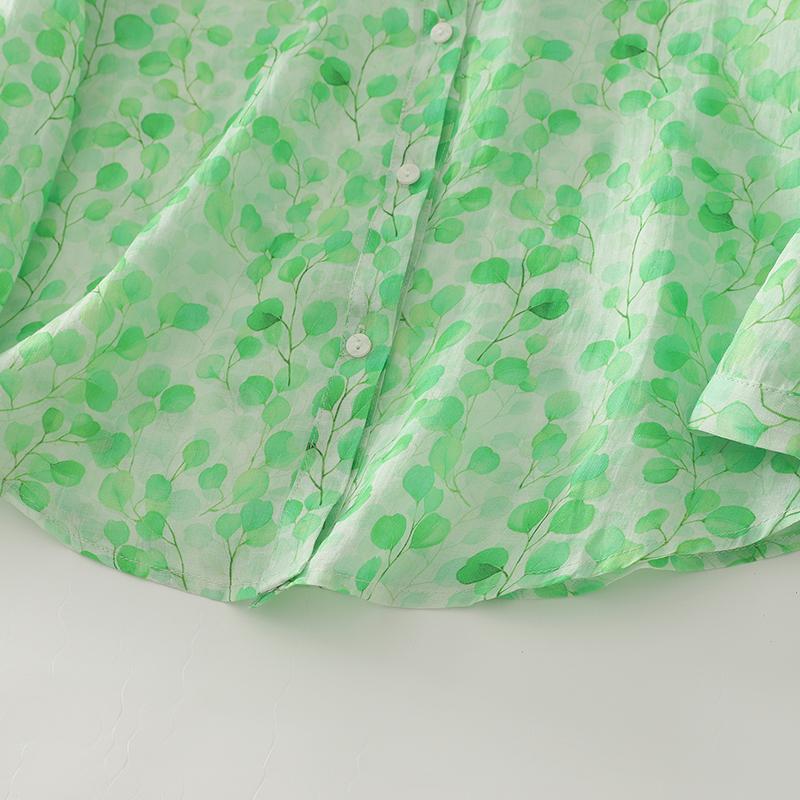 DIMANAF 2025 Новые женские топы, рубашки, футболки больших размеров, зеленые, повседневные, свободные блузки, осенний принт, хлопок, длинный рукав