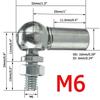 2 шт. M6 M8 M10, универсальный серебристый M6 M8, капот багажника, газовая стойка, концевой фитинг, штифт, шаровой шарнир, пружинные держатели клапана