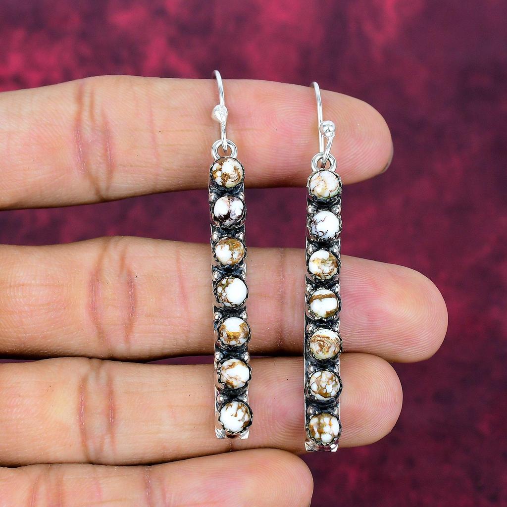 Серьги из цельного серебра 925 пробы с яшмой Wild Horse, серьги с драгоценными камнями ручной работы, подарки жене, абсолютно новые серьги