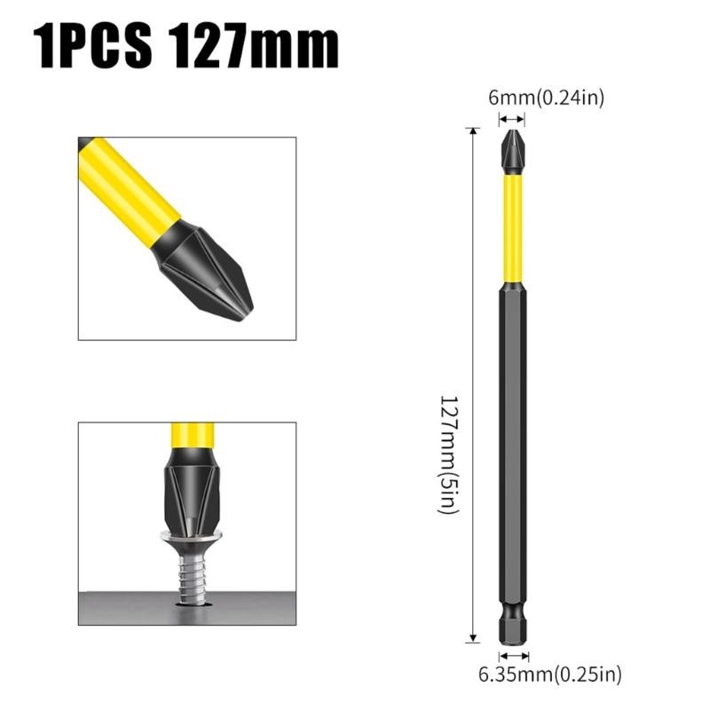 Магнитная крестовая бита Отверточная бита с шестигранным хвостовиком высокой твердости Сталь Нескользящая Насадка для отвертки Ручной инструмент