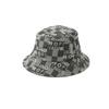 Jun & Rope Bucket Hat Checkerboard Jacquard Bucket Hat for Women ERU15150 Black Maine (01)