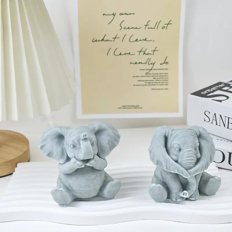 Silicone Elephant Candle Mold Minimalist Animal-Shaped Aroma Relax Plaster Casting Mold DIY Handmade Home Decor Craft Tool