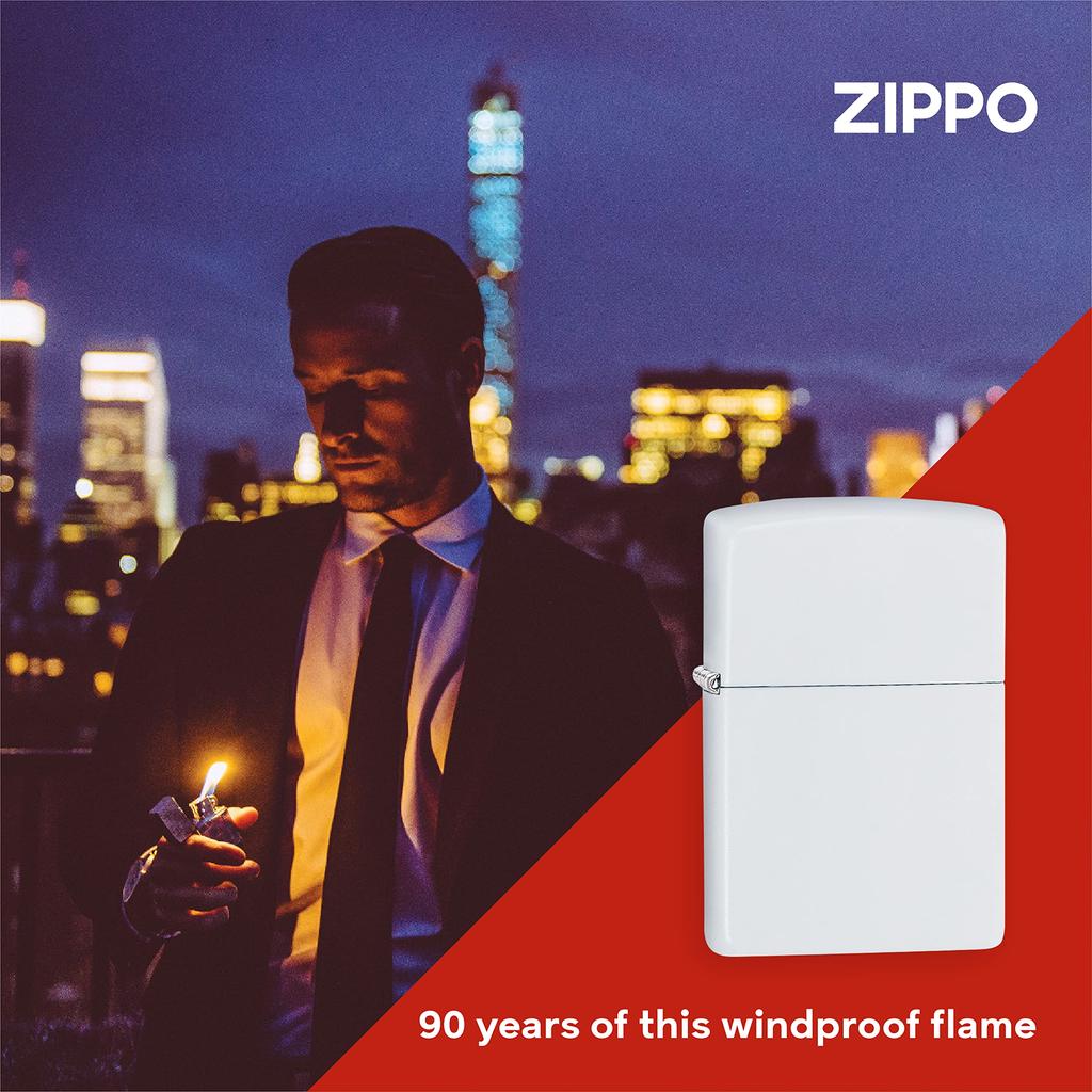 ZIPPO Lighter Plain Matte White 214 Imported [Regular Product]