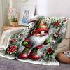 1Pc Christmas Gnome Trio Blanket Soft Throw Blanket For Home Bedroom Bed Sofa Travel Office Solid Christmas Blanket