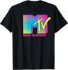 Футболка с логотипом MTV, флуоресцентные цвета, ретро-дизайн