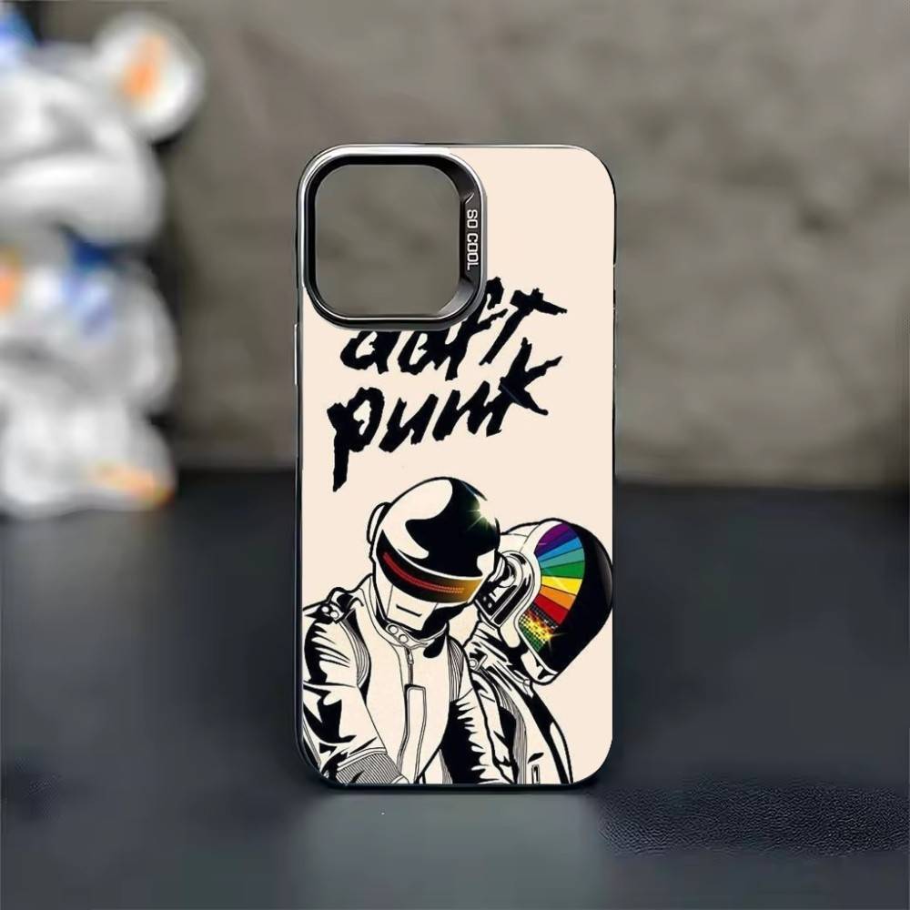 Крутой чехол для телефона Daft Punk для iPhone 17 16 15 14 13 12 11 Pro Max Plus Серебристый конфетный Матовый чехол
