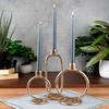 Candlestick Metal Gold Stand for a Long Candle Decorative Table 19 cm
