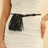 PU Leather Waistband with Bag Vintage Pocket Belts Trendy Tassel Belt Streetwear