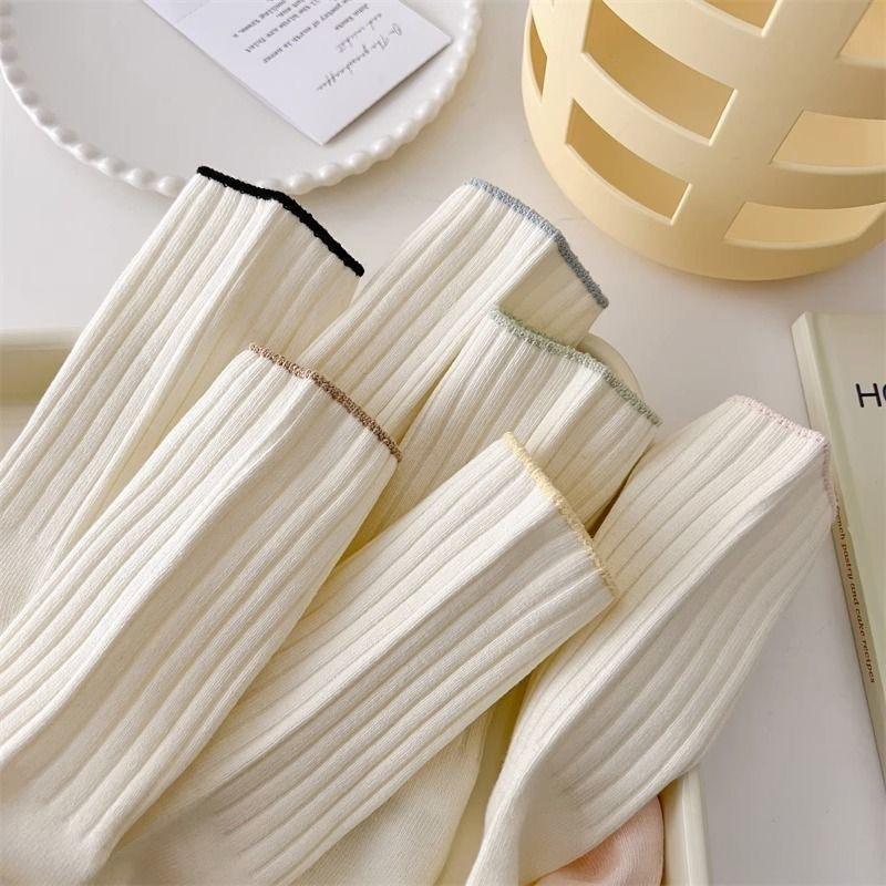 Кремовые носки для женщин без косточек средней длины универсальные свободные носки женские дезодорирующие носки для родов спортивные носки