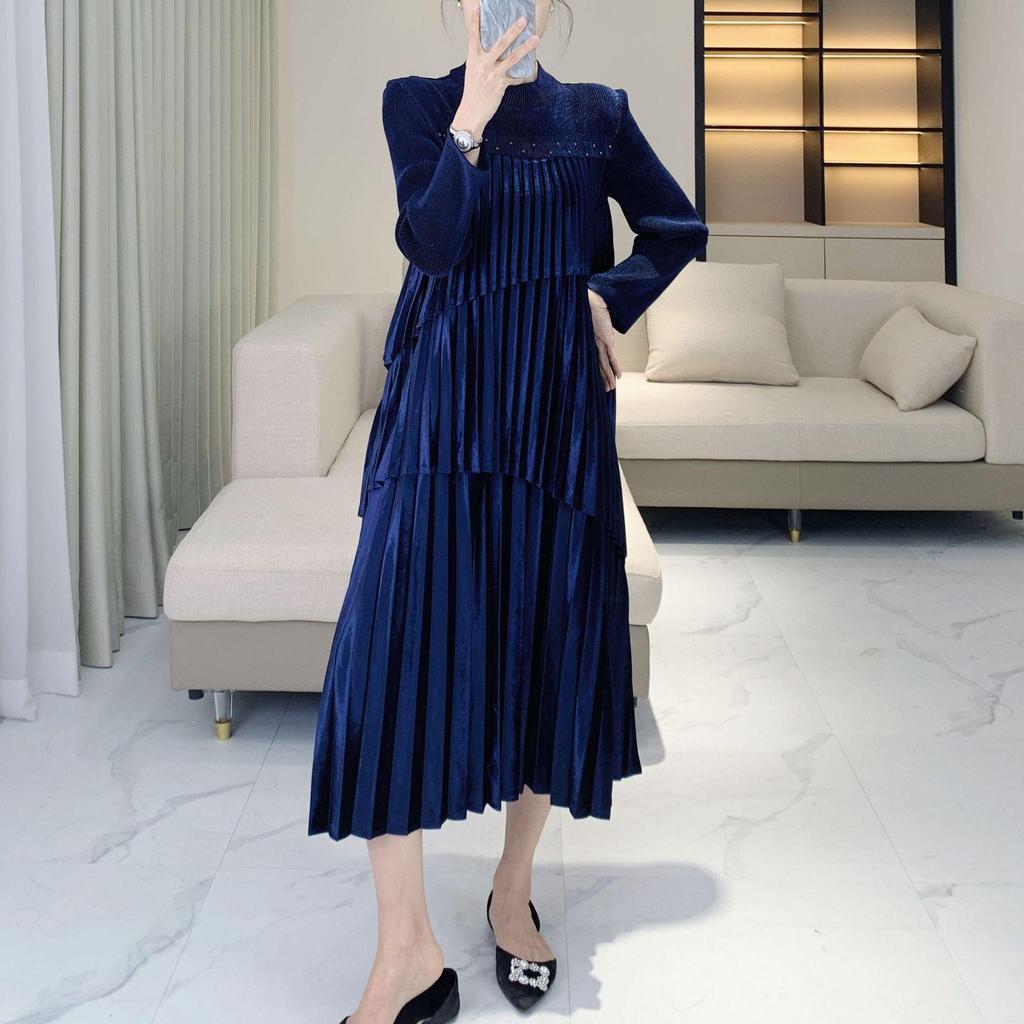 Элегантное вечернее платье из красного бархата с бисером для праздничных свадеб осенью-зимой