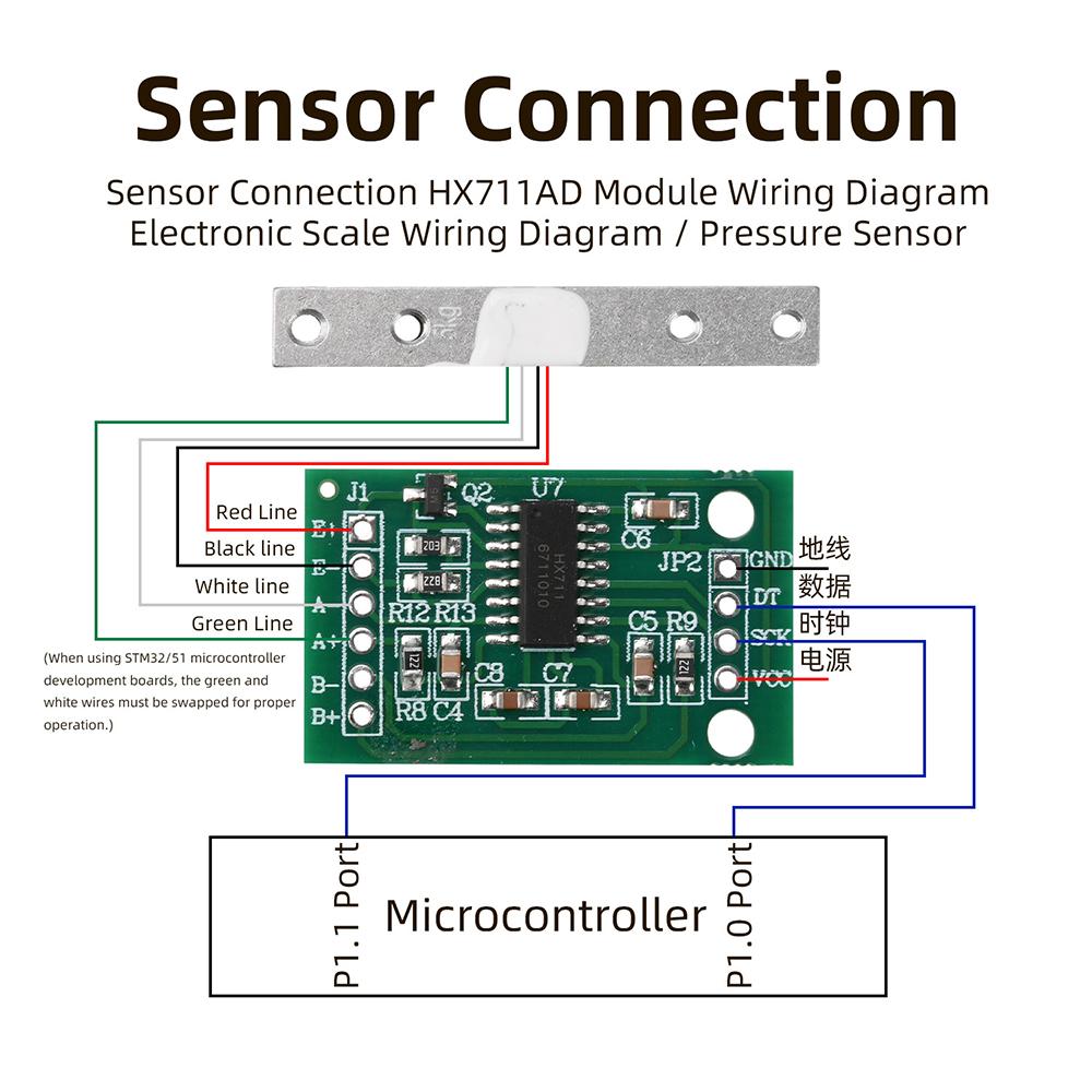 Load Cell 1kg 5kg 10kg 20kg HX711 AD Module Weight Sensor Electronic Scale Weighing Pressure Sensor