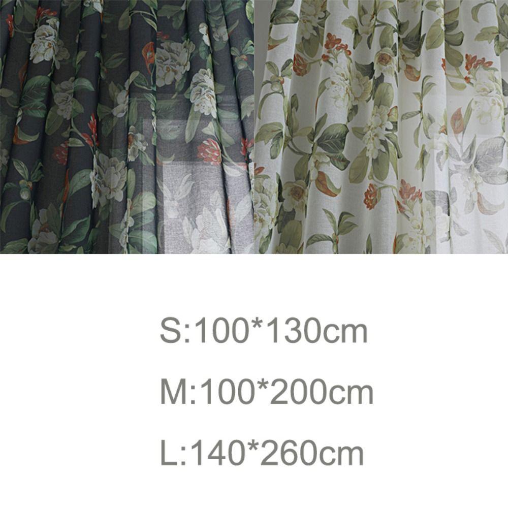 Романтичные прозрачные шторы Груша Цветок Хлопок Льняные шторы Цветочный цветочный принт Шторы для спальни