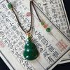 Нефритовый кулон-тыква Хэтянь на цепочке для удачи и процветания - Высококачественное нефритовое ювелирное изделие