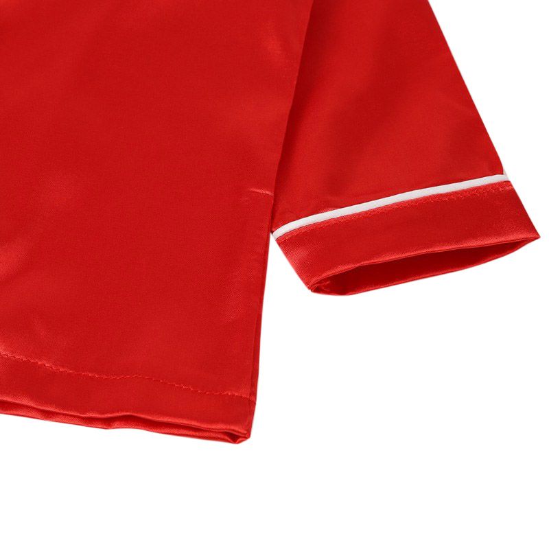 Атласный пижамный комплект для мальчиков и девочек, рождественская вышитая пижама с длинными рукавами, теплая повседневная детская одежда на пуговицах