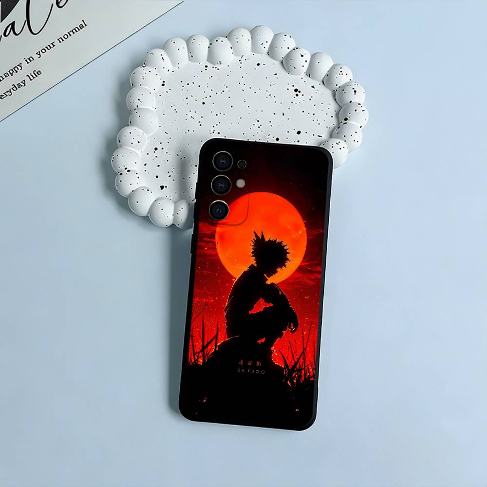 Аниме Сёнен -Моя Геройская Академия- Мягкий Силиконовый Чехол для Samsung S25, S24, S21, S22, S23, S30, Ultra, S20, Plus, FE, Lite-Черный