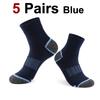 1/5 Pairs Men Anti Odor Sweat Absorbing Crew Sports Socks Comfortable Breathable Suitable Running Cycling Fitness Sports Socks