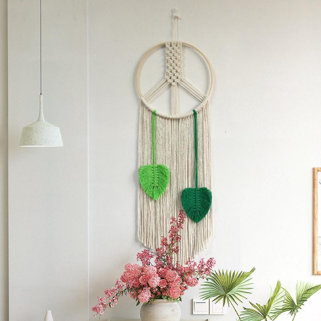 Тканый вручную гобелен из хлопковой веревки «Рассвет Закат» для декора комнаты