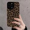 Fashion Brown Black Leopard Leather Case For iPhone 15 16 Pro Max 11 12 13 Mini 14 Plus Soft Shockproof Silicone Full Cover