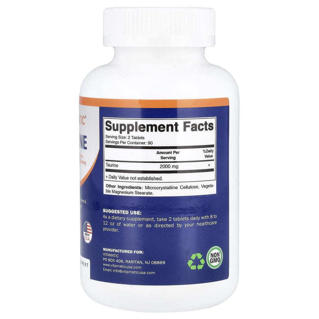 Vitamatic, Таурин, 180 таблеток (1000 мг на таблетку)