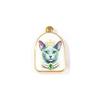 2 PCs 304 Stainless Steel Charms 18K Gold Plated Heart Printed Flower Cat Snail Tropical fish Pendants For DIY Necklace Making