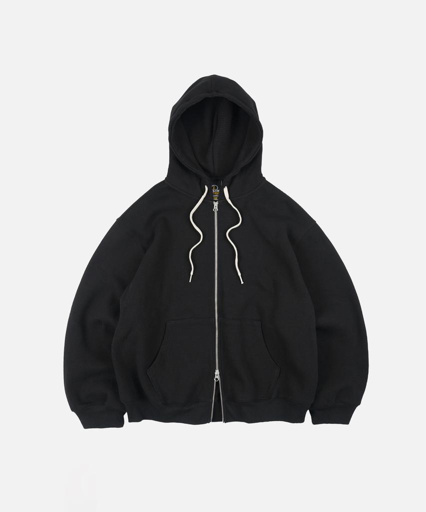 Парка на молнии с капюшоном вафельной вязки Frizmworks _ Черный