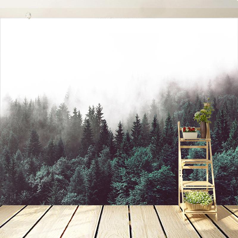 Фотообои 3D Туманный лесной пейзаж фрески Гостиная Телевизор Диван Спальня Абстрактное искусство Обои Papel De Parede 3 D