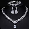 T0122 High-End Zircon Bridal Chain, Earrings, Necklaces, And Jewelry Three-Piece Set, Wedding Dress Accessories.