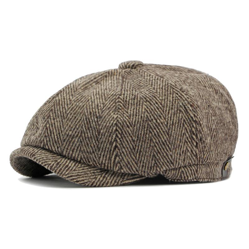 Шерстяная восьмиугольная кепка мужская весна-осень-зима ретро кепка газетчика