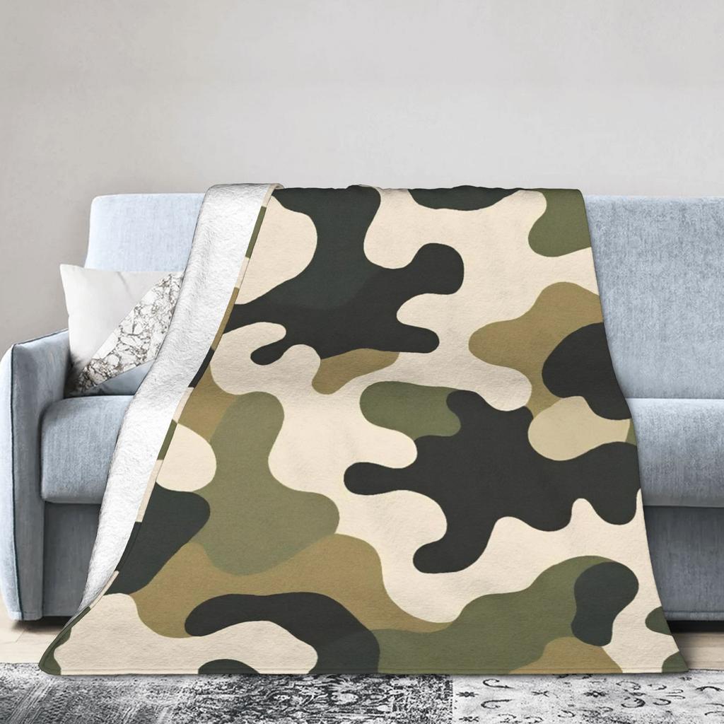 Super Warm Blanket Kids Camping Green And Brown Camo Bedding Throws Flannel Bedspread For Home Decor Graphic Sofa Bed Cover
