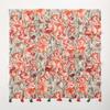 Fresh and Elegant Red Petal Mixed Printed Tassel Scarf for Women  Cotton and Linen Scarf for Travel Decorative Shawl