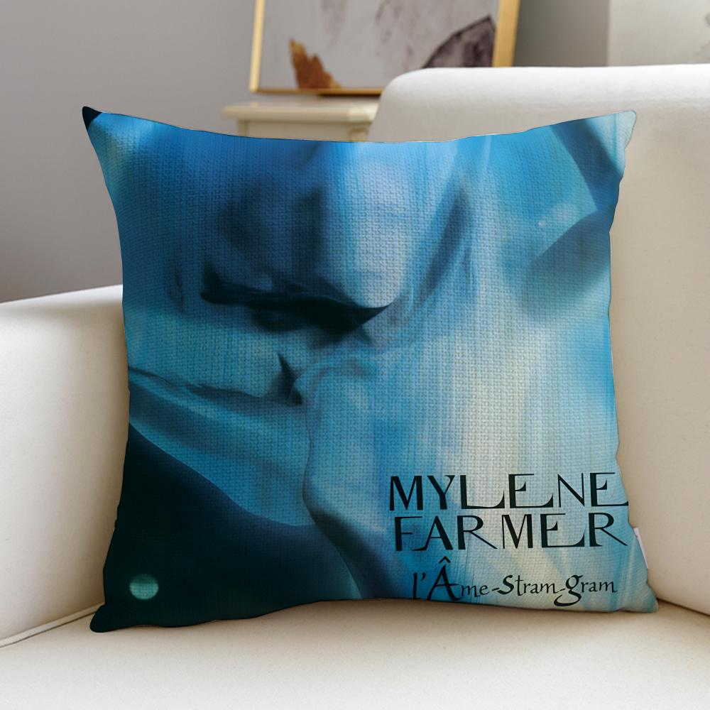 Enchanting MMylene FarmerS Cushion Cover Breathable and skinfriendly linen pillowcase square removable and washable cushion
