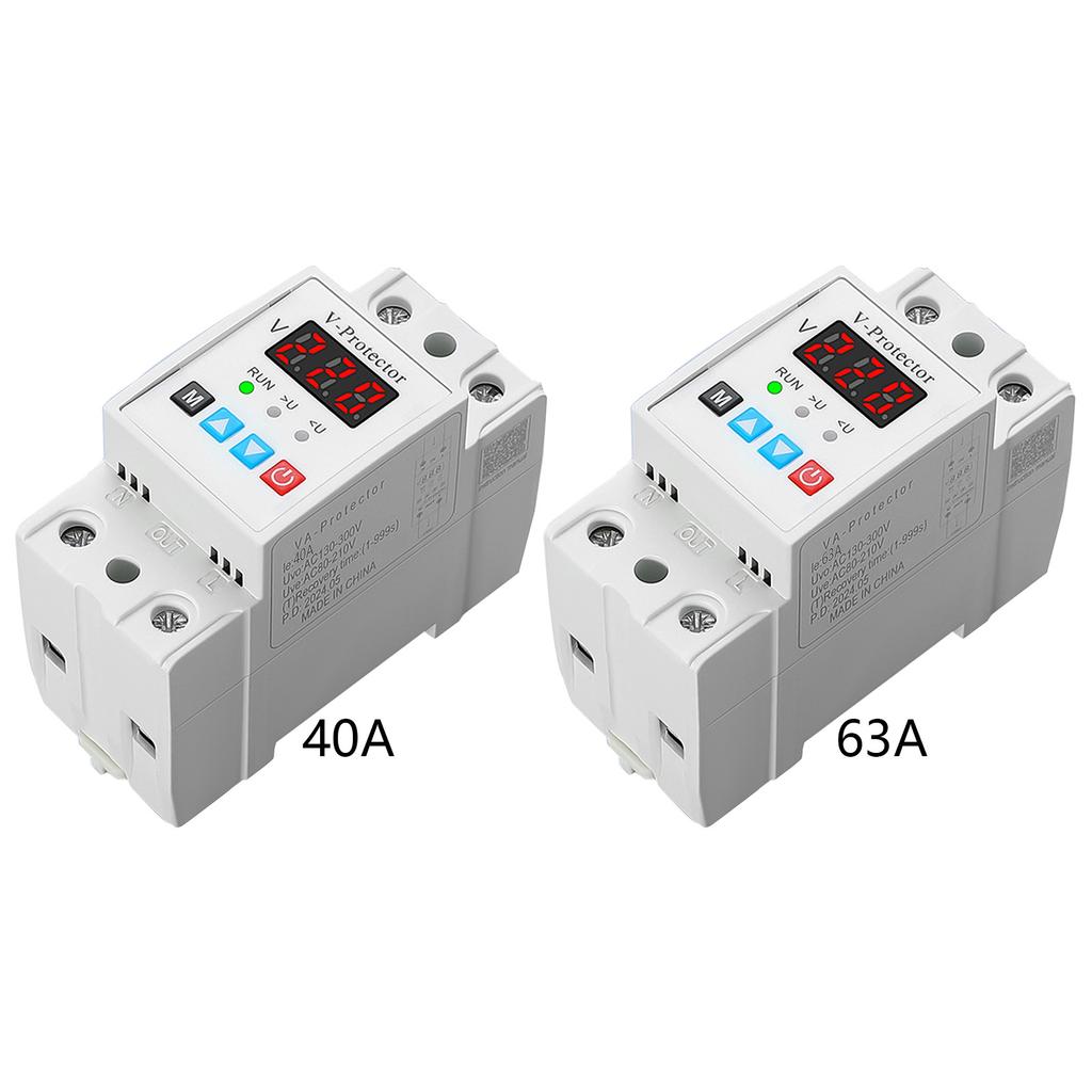 Digital Resettable Over & Under Voltage Protector Digital Voltage Protections Device Plastic for Home & Industrial Use