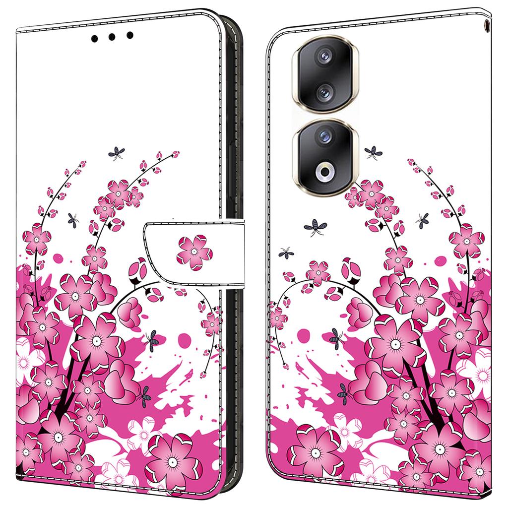 For Honor 90 Pro Case PU Leather Card Slots Phone Back Cover Pattern Printing Design