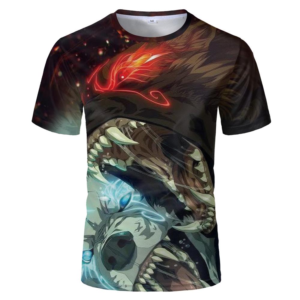 2023 Fun Newest Harajuku Wolf 3D Print Cool T-shirt Men/Women Short Sleeve Summer Tops Beauty T Shirt Fashion Animal Tees
