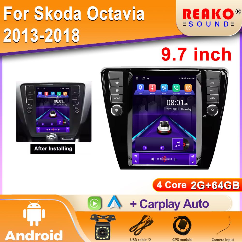 2Din Android Car Radio Intelligent System for Skoda Octavia 2013-2018 for Tesla Carplay DSP WIFI BT Car Multimedia Video Player