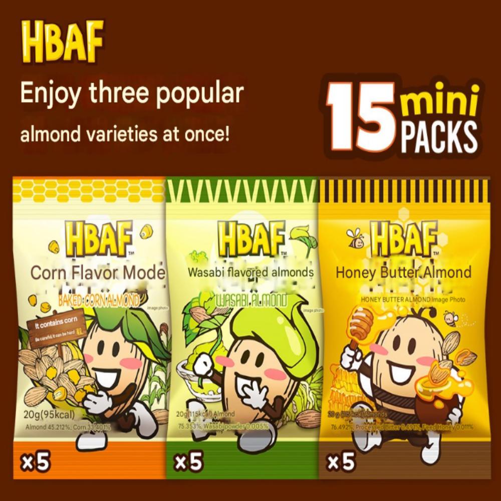 HBAF Mini 3 Flavor Almonds (15 Pieces, 300g)