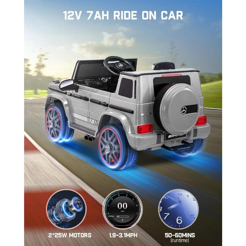 FanttikRide 12 В 7 Ач лицензированный Mercedes-Benz G63 для детей от 3 до 6 лет, электромобиль с игрушками-каталками с родительским пультом дистанционного управления, беспроводные