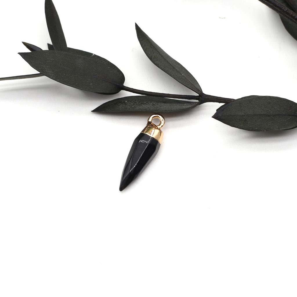 1шт граненый натуральный камень конус кулон маленький кристалл розовый кварц сплав подвески для изготовления ювелирных изделий DIY ожерелье серьги аксессуары 6x19 мм