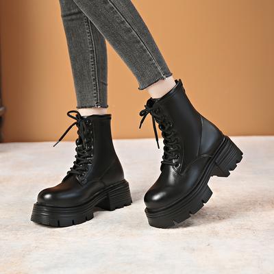 Модные женские ботинки Зимняя мода Обувь на платформе Новые 2024 Дизайнерские Износостойкие На шнуровке Женские ботильоны Ботинки Zapatos Mujer