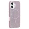Чехол для iPhone 16, совместимый с MagSafe Glitter Design IMD TPU + PC Phone Back Cover - черный
