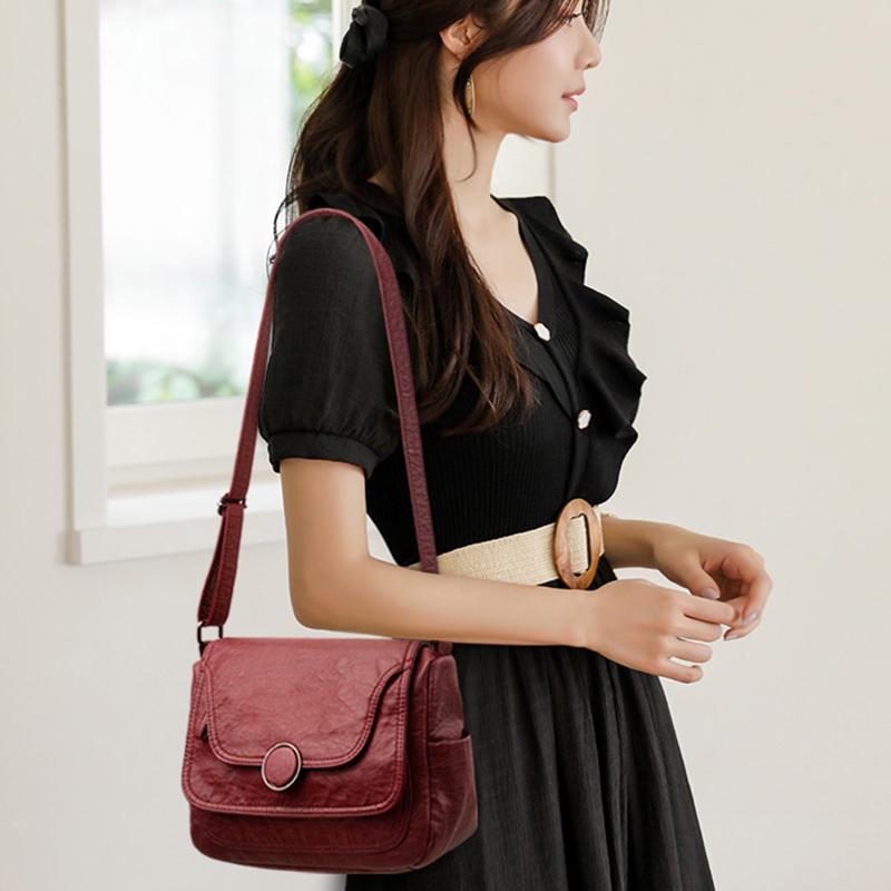 Несколько карманов женские сумки дамская сумочка саквояж высокое качество мягкая кожаная сумка роскошный дизайнер кроссбоди сумки через плечо