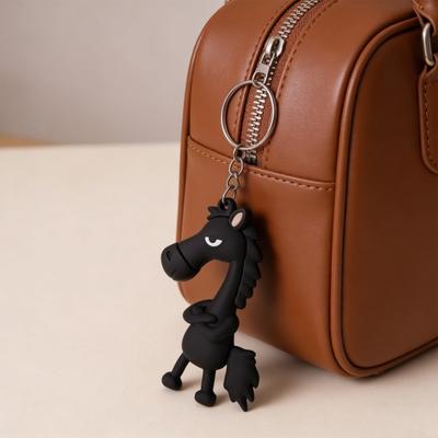 Подвеска для ключей 3D Мультяшный Дизайн Лошади Брелок с Металлическим Кольцом Многофункциональный Брелок Подарочный Аксессуар