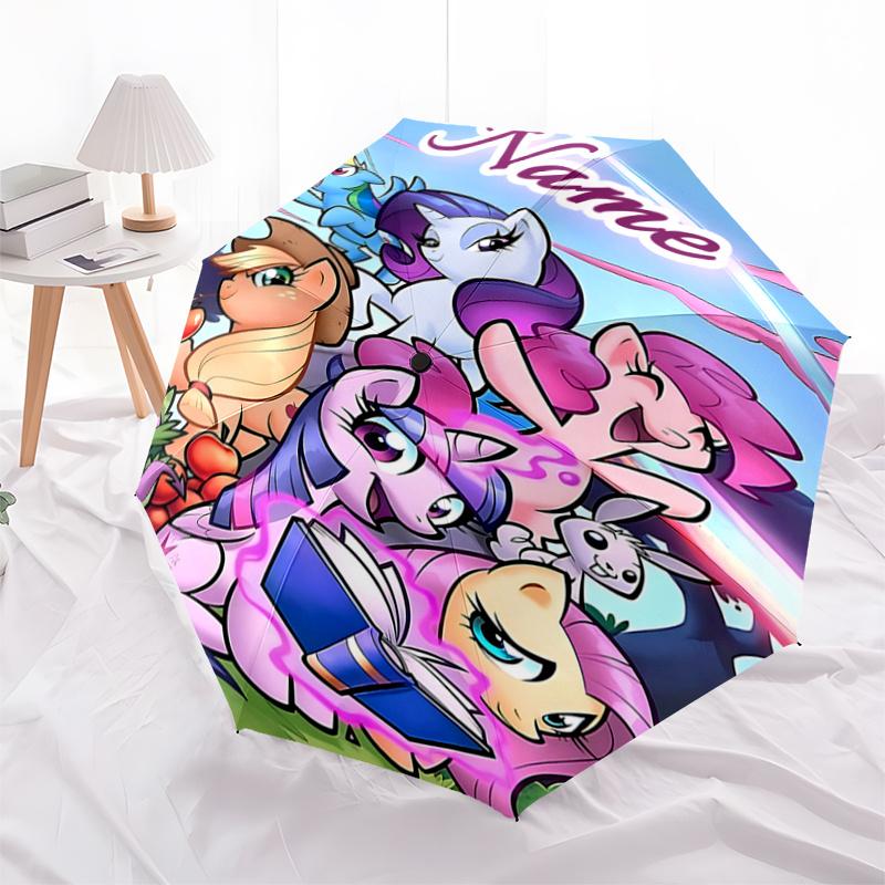 Custom My Little Pony Festival Umbrella Automatic Opening&Closing,Foldable Design,8 Rib Structure,Outdoor Use,Perfect Gift for Fans