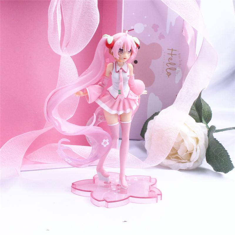 *New Anime Hatsune Miku Action Figure Kawaii Collection Model Pink Sakura Kawaiii Doll Collectible Toys Cake Decor