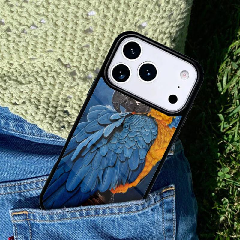 Чехол-накладка с изображением красочного попугая Ара для IPhone 11 12 13 14 15 16e 17 Pro Max Coque для IPhone 17 Air