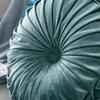 Velvet Pleated Round Pumpkin Throw Pillow For Sofa Decor