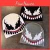 Venom Style Knit Hat Unisex Acrylic Fabric For Streetwear And Cold Weather